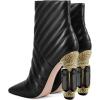 imageFSJ Women Sparkly Crystal Block High Heel Pointed Toe Ankle Boot Side Zipper Wedding Party Banquet Dress Shoes Size 415 USBlack