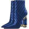 imageFSJ Women Sparkly Crystal Block High Heel Pointed Toe Ankle Boot Side Zipper Wedding Party Banquet Dress Shoes Size 415 USBlue2