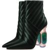 imageFSJ Women Sparkly Crystal Block High Heel Pointed Toe Ankle Boot Side Zipper Wedding Party Banquet Dress Shoes Size 415 USGreen