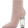 imageFSJ Women Sparkly Crystal Block High Heel Pointed Toe Ankle Boot Side Zipper Wedding Party Banquet Dress Shoes Size 415 USNude Pink