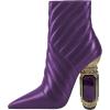 imageFSJ Women Sparkly Crystal Block High Heel Pointed Toe Ankle Boot Side Zipper Wedding Party Banquet Dress Shoes Size 415 USPurple