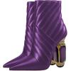 imageFSJ Women Sparkly Crystal Block High Heel Pointed Toe Ankle Boot Side Zipper Wedding Party Banquet Dress Shoes Size 415 USPurple