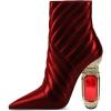 imageFSJ Women Sparkly Crystal Block High Heel Pointed Toe Ankle Boot Side Zipper Wedding Party Banquet Dress Shoes Size 415 USRed