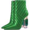 imageFSJ Women Sparkly Crystal Block High Heel Pointed Toe Ankle Boot Side Zipper Wedding Party Banquet Dress Shoes Size 415 USSpring Green