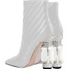 imageFSJ Women Sparkly Crystal Block High Heel Pointed Toe Ankle Boot Side Zipper Wedding Party Banquet Dress Shoes Size 415 USWhite