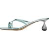 imageFSJ Women Square Open Toe Strappy Thong Heeled Sandals Special Kitten Low Heel Chic FlipFlops Versatile Summer Mule Dress Shoes Size 416 USLight Cyan