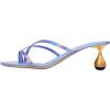 imageFSJ Women Square Open Toe Strappy Thong Heeled Sandals Special Kitten Low Heel Chic FlipFlops Versatile Summer Mule Dress Shoes Size 416 USPurple
