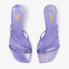 imageFSJ Women Square Open Toe Strappy Thong Heeled Sandals Special Kitten Low Heel Chic FlipFlops Versatile Summer Mule Dress Shoes Size 416 USPurple