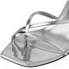 imageFSJ Women Square Open Toe Strappy Thong Heeled Sandals Special Kitten Low Heel Chic FlipFlops Versatile Summer Mule Dress Shoes Size 416 USSilver