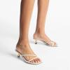 imageFSJ Women Square Open Toe Strappy Thong Heeled Sandals Special Kitten Low Heel Chic FlipFlops Versatile Summer Mule Dress Shoes Size 416 USWhite