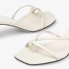 imageFSJ Women Square Open Toe Strappy Thong Heeled Sandals Special Kitten Low Heel Chic FlipFlops Versatile Summer Mule Dress Shoes Size 416 USWhite