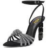 imageFSJ Women Sexy Shiny Strap Knot Open Toe Sandals Crystal High Heel Ankle Strap Summer Party Evening Prom Dance Shoes Size 415 USBlack
