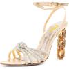 imageFSJ Women Sexy Shiny Strap Knot Open Toe Sandals Crystal High Heel Ankle Strap Summer Party Evening Prom Dance Shoes Size 415 USChampagne