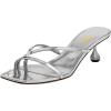 imageFSJ Women Square Open Toe Strappy Thong Heeled Sandals Special Kitten Low Heel Chic FlipFlops Versatile Summer Mule Dress Shoes Size 416 USSilver