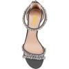 imageFSJ Women Chic Strappy Open Toe Sandals Ankle Wrap Back Zipper High Jewels Rhinestone Block Heels Summer Casual Shoes 415 USBlack