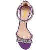 imageFSJ Women Chic Strappy Open Toe Sandals Ankle Wrap Back Zipper High Jewels Rhinestone Block Heels Summer Casual Shoes 415 USDark Purple