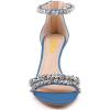 imageFSJ Women Chic Strappy Open Toe Sandals Ankle Wrap Back Zipper High Jewels Rhinestone Block Heels Summer Casual Shoes 415 USLight Blue