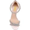 imageFSJ Women Chic Strappy Open Toe Sandals Ankle Wrap Back Zipper High Jewels Rhinestone Block Heels Summer Casual Shoes 415 USPink Yellow Heel