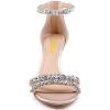 imageFSJ Women Chic Strappy Open Toe Sandals Ankle Wrap Back Zipper High Jewels Rhinestone Block Heels Summer Casual Shoes 415 USPink Yellow Heel