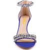 imageFSJ Women Chic Strappy Open Toe Sandals Ankle Wrap Back Zipper High Jewels Rhinestone Block Heels Summer Casual Shoes 415 USRoyal Blue