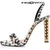 imageFSJ Women Gold Metal Chain Thick High Heel Sandals Open Toe Strappy Ankle Buckle Strap Slingback Comfy Summer Dress Shoes Silver Black 415 USTiger