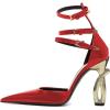 imageFSJ Women Pointed Toe Adjustable Ankle Straps Sandals Special High Heel Ladies Summer Party Dating Daily Shoes Size 415 USRed