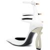 imageFSJ Women Pointed Toe Adjustable Ankle Straps Sandals Special High Heel Ladies Summer Party Dating Daily Shoes Size 415 USWhite