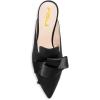imageFSJ Women Retro Crystal Rhinestone Heeled Mules Pointed Toe Bows Slide Sandals Backless Emerald Bridal Wedding Dress Shoes Size 415 USBlack