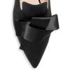 imageFSJ Women Retro Crystal Rhinestone Heeled Mules Pointed Toe Bows Slide Sandals Backless Emerald Bridal Wedding Dress Shoes Size 415 USBlack