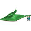imageFSJ Women Retro Crystal Rhinestone Heeled Mules Pointed Toe Bows Slide Sandals Backless Emerald Bridal Wedding Dress Shoes Size 415 USLime