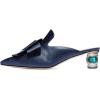 imageFSJ Women Retro Crystal Rhinestone Heeled Mules Pointed Toe Bows Slide Sandals Backless Emerald Bridal Wedding Dress Shoes Size 415 USNavy