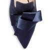 imageFSJ Women Retro Crystal Rhinestone Heeled Mules Pointed Toe Bows Slide Sandals Backless Emerald Bridal Wedding Dress Shoes Size 415 USNavy