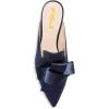 imageFSJ Women Retro Crystal Rhinestone Heeled Mules Pointed Toe Bows Slide Sandals Backless Emerald Bridal Wedding Dress Shoes Size 415 USNavy