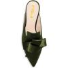 imageFSJ Women Retro Crystal Rhinestone Heeled Mules Pointed Toe Bows Slide Sandals Backless Emerald Bridal Wedding Dress Shoes Size 415 USOlive Green