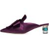 imageFSJ Women Retro Crystal Rhinestone Heeled Mules Pointed Toe Bows Slide Sandals Backless Emerald Bridal Wedding Dress Shoes Size 415 USPurple