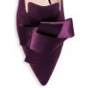 imageFSJ Women Retro Crystal Rhinestone Heeled Mules Pointed Toe Bows Slide Sandals Backless Emerald Bridal Wedding Dress Shoes Size 415 USPurple