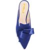 imageFSJ Women Retro Crystal Rhinestone Heeled Mules Pointed Toe Bows Slide Sandals Backless Emerald Bridal Wedding Dress Shoes Size 415 USRoyal Blue