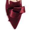imageFSJ Women Retro Crystal Rhinestone Heeled Mules Pointed Toe Bows Slide Sandals Backless Emerald Bridal Wedding Dress Shoes Size 415 USWine