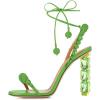 imageFSJ Women Sexy Open Toe Shiny Rhinestone Balls Sandals Strappy Ankle Strap Crystal High Heel Summer Party Date Dance Shoes Size 415 USGreen