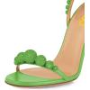 imageFSJ Women Sexy Open Toe Shiny Rhinestone Balls Sandals Strappy Ankle Strap Crystal High Heel Summer Party Date Dance Shoes Size 415 USGreen