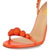 imageFSJ Women Sexy Open Toe Shiny Rhinestone Balls Sandals Strappy Ankle Strap Crystal High Heel Summer Party Date Dance Shoes Size 415 USOrange