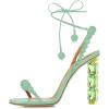 imageFSJ Women Sexy Open Toe Shiny Rhinestone Balls Sandals Strappy Ankle Strap Crystal High Heel Summer Party Date Dance Shoes Size 415 USPale Green