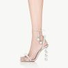 imageFSJ Women Sexy Open Toe Shiny Rhinestone Balls Sandals Strappy Ankle Strap Crystal High Heel Summer Party Date Dance Shoes Size 415 USSilver