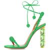 imageFSJ Women Sexy Open Toe Shiny Rhinestone Balls Sandals Strappy Ankle Strap Crystal High Heel Summer Party Date Dance Shoes Size 415 USSpring Green