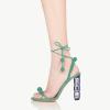 imageFSJ Women Sexy Open Toe Shiny Rhinestone Balls Sandals Strappy Ankle Strap Crystal High Heel Summer Party Date Dance Shoes Size 415 USTurquoise
