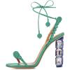 imageFSJ Women Sexy Open Toe Shiny Rhinestone Balls Sandals Strappy Ankle Strap Crystal High Heel Summer Party Date Dance Shoes Size 415 USTurquoise