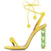 imageFSJ Women Sexy Open Toe Shiny Rhinestone Balls Sandals Strappy Ankle Strap Crystal High Heel Summer Party Date Dance Shoes Size 415 USYellow