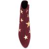 imageFSJ Women Western Square Toe Dressy Ankle Boot Gold Star Block Heel Faux Suede Zipper Short Bootie Size 415 USDark Red