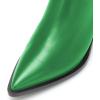 imageFSJ Women Casual Thigh High Tall Boots Over The Knee Booties Pointed Closed Toe Chunky Low Heel Leather Party Club Ladies Fall Winter Shoes Size 415 USGreen Yellow