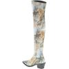 imageFSJ Women Casual Thigh High Tall Boots Over The Knee Booties Pointed Closed Toe Chunky Low Heel Leather Party Club Ladies Fall Winter Shoes Size 415 USMarble